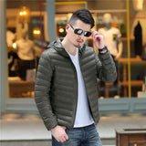 2018 men White Duck Down Jackets male Autumn Winter Warm Coat warm Ultralight Duck Down coats Male Windproof hooded clothing man - one46.com.au