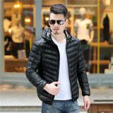 2018 men White Duck Down Jackets male Autumn Winter Warm Coat warm Ultralight Duck Down coats Male Windproof hooded clothing man - one46.com.au