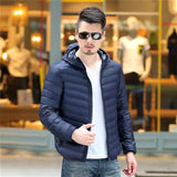 2018 men White Duck Down Jackets male Autumn Winter Warm Coat warm Ultralight Duck Down coats Male Windproof hooded clothing man - one46.com.au