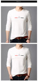 2019 New Fashion Brand Tshirt Mens Slim Fit Print High Quality Trends Street Wear Tops Korean Long Sleeve Tee Men Clothes - one46.com.au