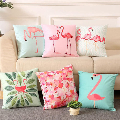 18 Inch Summer Flamingo Cushion Cover Throw Pillow Case Sofa Bed Home Decor Square  Pillow Cover - one46.com.au