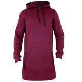 Autumn Winter Longline Fleecel Hoodies Men Hooded Sweatshirt Male Casual Hip Hop Hoody Tracksuit Pullover Solid Design Plus Size - one46.com.au