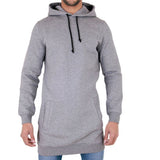 Autumn Winter Longline Fleecel Hoodies Men Hooded Sweatshirt Male Casual Hip Hop Hoody Tracksuit Pullover Solid Design Plus Size - one46.com.au