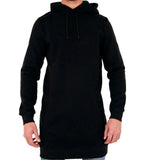 Autumn Winter Longline Fleecel Hoodies Men Hooded Sweatshirt Male Casual Hip Hop Hoody Tracksuit Pullover Solid Design Plus Size - one46.com.au