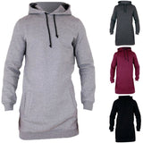 Autumn Winter Longline Fleecel Hoodies Men Hooded Sweatshirt Male Casual Hip Hop Hoody Tracksuit Pullover Solid Design Plus Size - one46.com.au