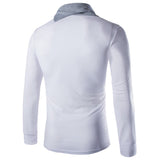 England Style Men's T Shirt Autumn Long Sleeve Tee Slim Fit Folded Collar Tee Shirt Casual Tshirts Fashion Men Tops Male Hombre - one46.com.au