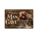 [ Mike86 ] Man Cave Rule ENTER AT YOUR OWN RISK Metal Tin Sign Home Bar Hotel Wall Painting Plaque Party Bar Public Decor FG-258 - one46.com.au