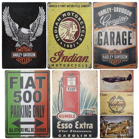 Motor Oil Plaque Vintage Metal Tin Signs Home Bar Pub Garage Gas Station Decorative Iron Plates Wall Stickers Art Poster - one46.com.au