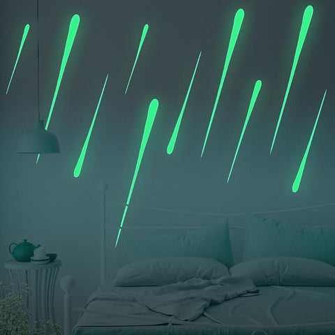Meteor Shower Glow In The Dark Glow Stickers Luminous Fluorescent Wall Stickers For Kids Baby Room Bedroom Ceiling Home Decor - one46.com.au
