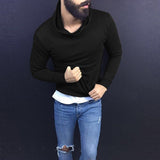Fashion Men Tshirts Hiphop Casual T Shirts Autumn Long Sleeve Solid Color Turtleneck Tee Tops Men Clothes Pullovers Hombre - one46.com.au
