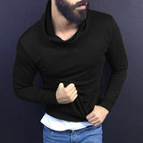 Fashion Men Tshirts Hiphop Casual T Shirts Autumn Long Sleeve Solid Color Turtleneck Tee Tops Men Clothes Pullovers Hombre - one46.com.au