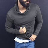 Fashion Men Tshirts Hiphop Casual T Shirts Autumn Long Sleeve Solid Color Turtleneck Tee Tops Men Clothes Pullovers Hombre - one46.com.au