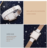 Top Brand Women Bracelet Square Watch Contracted Leather Crystal Wristwatches Women Dress Ladies Quartz Clock Dropshiping - one46.com.au
