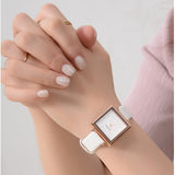 Top Brand Women Bracelet Square Watch Contracted Leather Crystal Wristwatches Women Dress Ladies Quartz Clock Dropshiping - one46.com.au