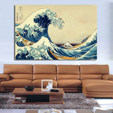 JQHYART POSTER Katsushika Hokusai The Great Wave At Kanagawa Canvas Art Home Decor Modern No Frame Oil Painting - one46.com.au