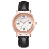 New ladies watch Rhinestone Leather Bracelet Wristwatch Women Fashion Watches Ladies Alloy Analog Quartz relojes @F - one46.com.au