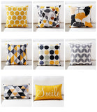 Fashion Colourful Geometric Cushion Cover Home Decor Gray Leaf Decorative Pillow Case Cojines Decorativos Para Sofa Pillow Cover - one46.com.au