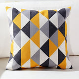 Fashion Colourful Geometric Cushion Cover Home Decor Gray Leaf Decorative Pillow Case Cojines Decorativos Para Sofa Pillow Cover - one46.com.au