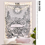 Tarot Tapestry Medieval European Wall Hanging Tapestry The Sun Moon Star Dorm Room Astrology Mysterious Wall Tapestry Home Decor - one46.com.au