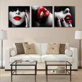 Nordic Wall Art Pictures Prints Canvas Painting Fashion Women Sexy Red Lips Nails Art Posters Beauty Shop Home Decor No Frame - one46.com.au