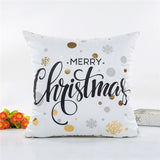 MIHE Merry Christmas Cushion Cover Gold Linen Cotton Soft Cute Throw Pillow Cover Decorative Sofa Pillow Case Pillowcase BZT18 - one46.com.au