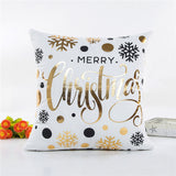 MIHE Merry Christmas Cushion Cover Gold Linen Cotton Soft Cute Throw Pillow Cover Decorative Sofa Pillow Case Pillowcase BZT18 - one46.com.au