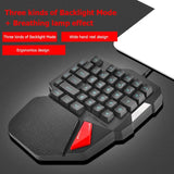 K108 Wired 3 Colors LED Backlit 38 Keys Gamer Keypad illuminated Left Single Hand Gaming Keyboard for PC Laptop High Quality - one46.com.au