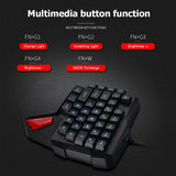 K108 Wired 3 Colors LED Backlit 38 Keys Gamer Keypad illuminated Left Single Hand Gaming Keyboard for PC Laptop High Quality - one46.com.au