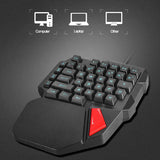 K108 Wired 3 Colors LED Backlit 38 Keys Gamer Keypad illuminated Left Single Hand Gaming Keyboard for PC Laptop High Quality - one46.com.au