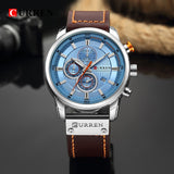 Top Brand Luxury Fashion Leather Strap Quartz Men Watches Chronograph Casual Date Business Male Wristwatches Clock Montre Homme - one46.com.au