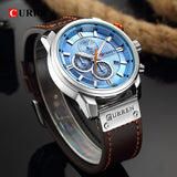 Top Brand Luxury Fashion Leather Strap Quartz Men Watches Chronograph Casual Date Business Male Wristwatches Clock Montre Homme - one46.com.au