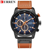 Top Brand Luxury Fashion Leather Strap Quartz Men Watches Chronograph Casual Date Business Male Wristwatches Clock Montre Homme - one46.com.au