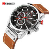 Top Brand Luxury Fashion Leather Strap Quartz Men Watches Chronograph Casual Date Business Male Wristwatches Clock Montre Homme - one46.com.au