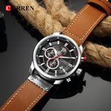 Top Brand Luxury Fashion Leather Strap Quartz Men Watches Chronograph Casual Date Business Male Wristwatches Clock Montre Homme - one46.com.au