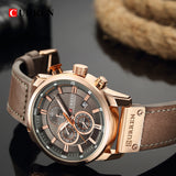 Top Brand Luxury Fashion Leather Strap Quartz Men Watches Chronograph Casual Date Business Male Wristwatches Clock Montre Homme - one46.com.au