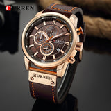 Top Brand Luxury Fashion Leather Strap Quartz Men Watches Chronograph Casual Date Business Male Wristwatches Clock Montre Homme - one46.com.au