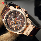 Top Brand Luxury Fashion Leather Strap Quartz Men Watches Chronograph Casual Date Business Male Wristwatches Clock Montre Homme - one46.com.au