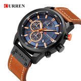 Top Brand Luxury Fashion Leather Strap Quartz Men Watches Chronograph Casual Date Business Male Wristwatches Clock Montre Homme - one46.com.au