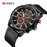 Top Brand Luxury Fashion Leather Strap Quartz Men Watches Chronograph Casual Date Business Male Wristwatches Clock Montre Homme - one46.com.au