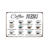 [ Mike86 ] Coffee Menu Cake Food Metal Sign Home Store Farm Decor Vinage shabby chic  Wall Poster Art 20*30 CM FG-260 - one46.com.au
