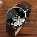 YAZOLE Women Bracelet Watch Leather Crystal Wrist Watch Women Dress Ladies Quartz Watches relogio feminino Dropshiping #D - one46.com.au
