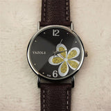 YAZOLE Women Bracelet Watch Leather Crystal Wrist Watch Women Dress Ladies Quartz Watches relogio feminino Dropshiping #D - one46.com.au