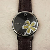 YAZOLE Women Bracelet Watch Leather Crystal Wrist Watch Women Dress Ladies Quartz Watches relogio feminino Dropshiping #D - one46.com.au