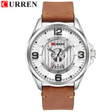 Mens Watches Top Brand CURREN Leather Wristwatch Analog Army Military Quartz Time Man Waterproof Clock Fashion Relojes Hombre - one46.com.au