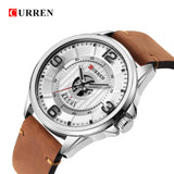 Mens Watches Top Brand CURREN Leather Wristwatch Analog Army Military Quartz Time Man Waterproof Clock Fashion Relojes Hombre - one46.com.au