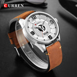 Mens Watches Top Brand CURREN Leather Wristwatch Analog Army Military Quartz Time Man Waterproof Clock Fashion Relojes Hombre - one46.com.au