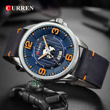 Mens Watches Top Brand CURREN Leather Wristwatch Analog Army Military Quartz Time Man Waterproof Clock Fashion Relojes Hombre - one46.com.au