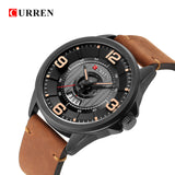 Mens Watches Top Brand CURREN Leather Wristwatch Analog Army Military Quartz Time Man Waterproof Clock Fashion Relojes Hombre - one46.com.au