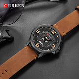 Mens Watches Top Brand CURREN Leather Wristwatch Analog Army Military Quartz Time Man Waterproof Clock Fashion Relojes Hombre - one46.com.au