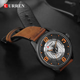 Mens Watches Top Brand CURREN Leather Wristwatch Analog Army Military Quartz Time Man Waterproof Clock Fashion Relojes Hombre - one46.com.au